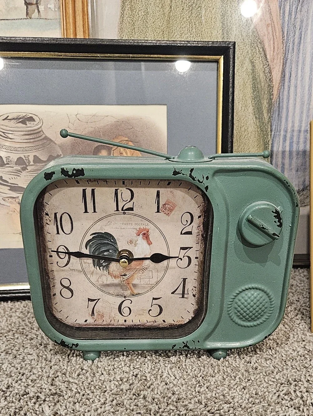 Battery Operated Metal Tabletop Retro Inspired Clock